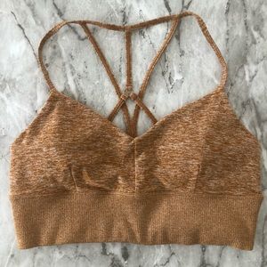 Alo Soft Yoga lavish bra in golden yellow
